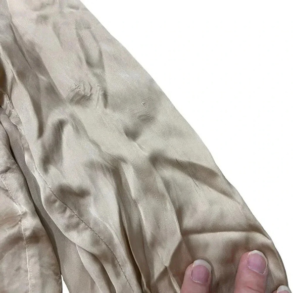 Wilfred Coffee Brown Peaufiner Cupro Front Tie Blouse XS - Picture 3 of 7